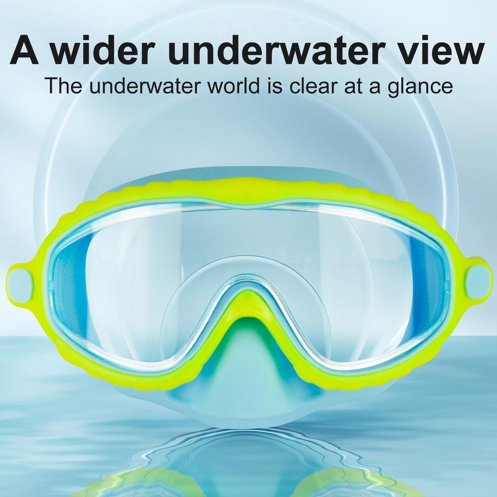 Swim Goggles with Nose Cover Wide Field Of View Diving Mask Anti-Fog Anti-Leak ,Toddler Swimming Goggles For Kids Ages 3-15 3