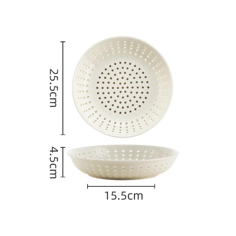 10-inch Ceramic Hollow Draining Plate