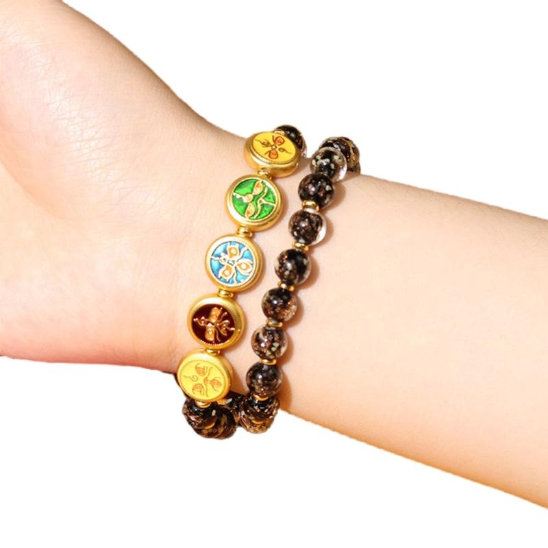 

Stylish Glass Bracelet with Night Glows Accent Decoration for Individuals Look to Boost Fortune and Stands Out