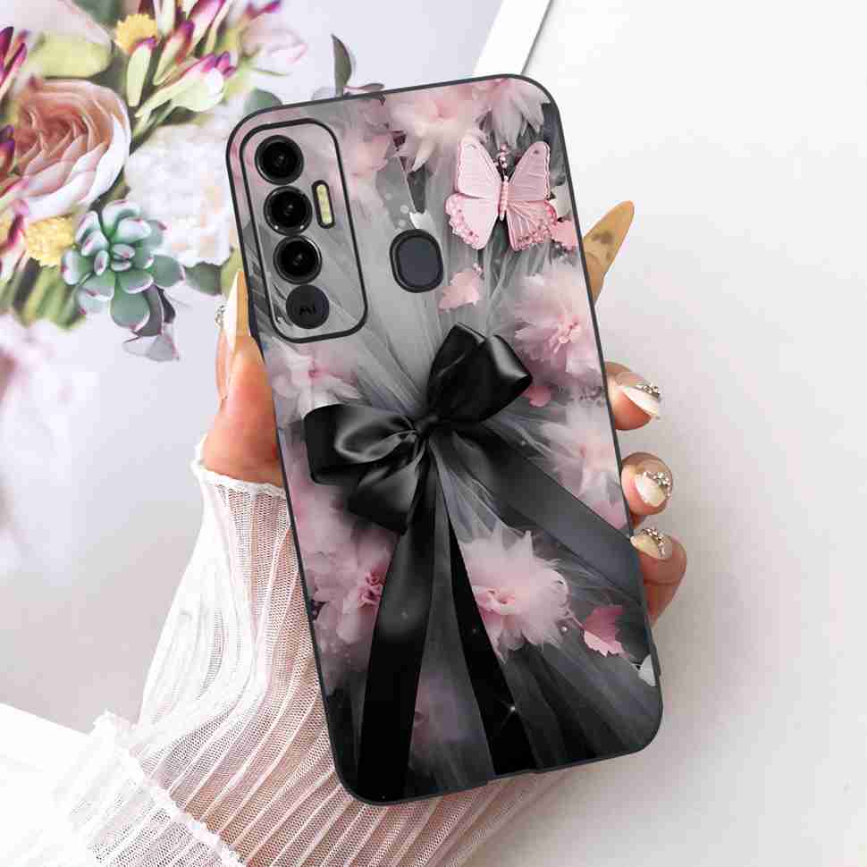 Simple Design Cartoon For Tecno Spark 7P KF7j Case Silicone TPU Black Cover For Tecno Spark7P 7p 6.8" Bumper Phone Cases Fundas
