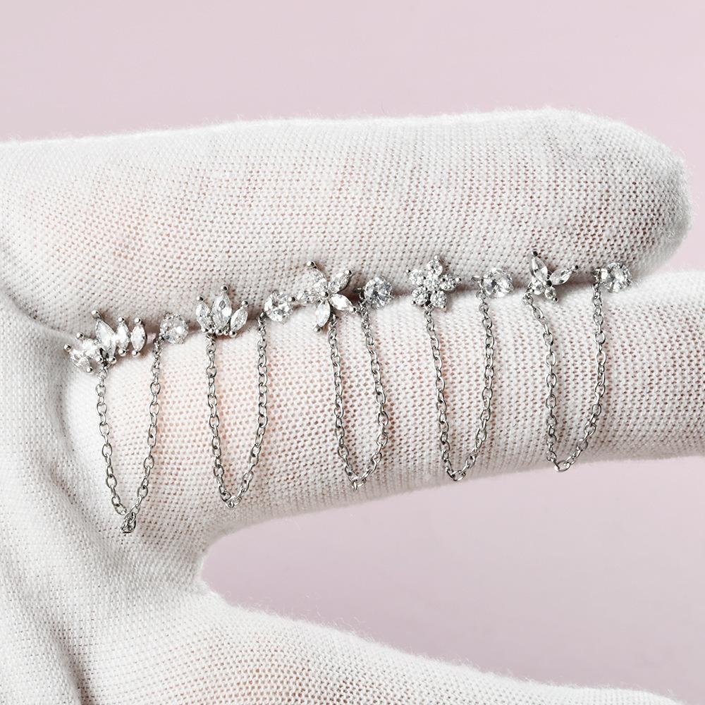 Steel Piercing Earring Zircon Helix Piercing Fashion Tragus Piercing Gift