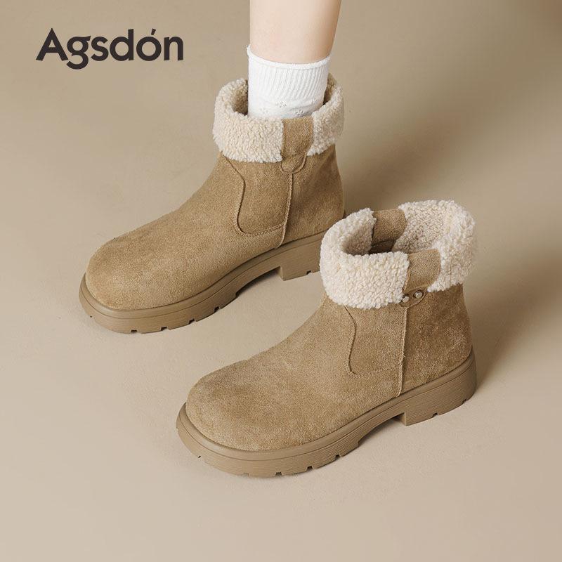 Women's 2025 Winter Fashion Snow Boots: Chunky Heel Ankle Boots with Thick Sole and Velvet Lining