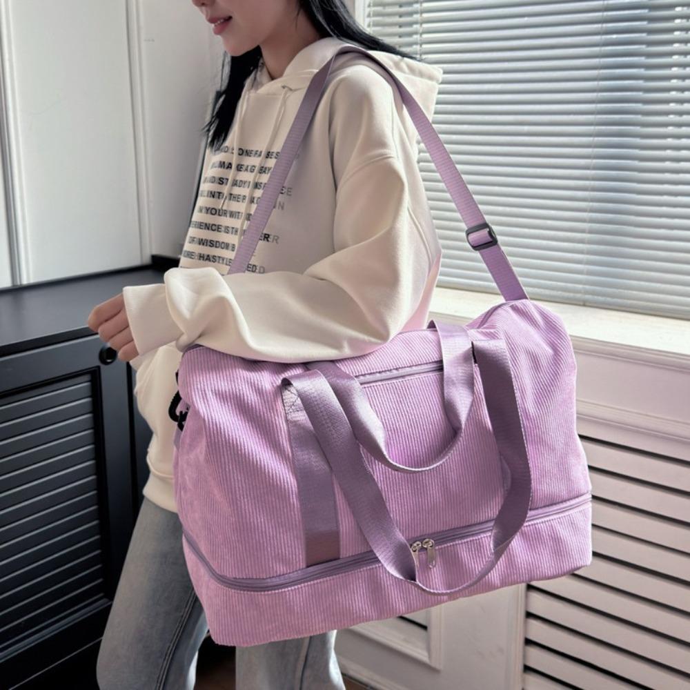 Outdoor sports fitness handbag dry and wet separation simple and lightweight travel bag corduroy maternity bag