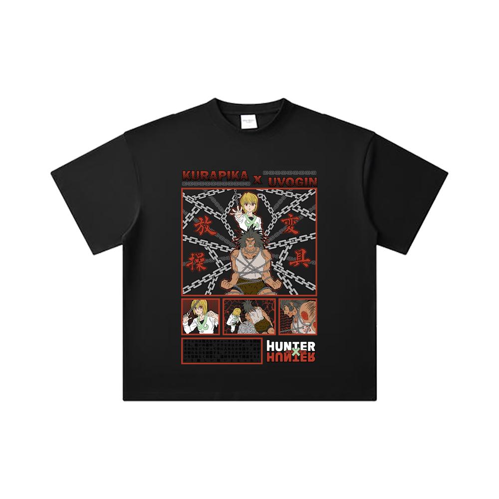 260 GSM Double Yarn 32 Count 100% Cotton HXH V8 Kurapika Uvogin Print Unisex Heavy Cotton T Shirt