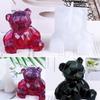 3D Geometry Little Bear Candle Decorative Ornament Silicone Mold Suitable for Epoxy Diy Crafts Jewelry Making Home Decor