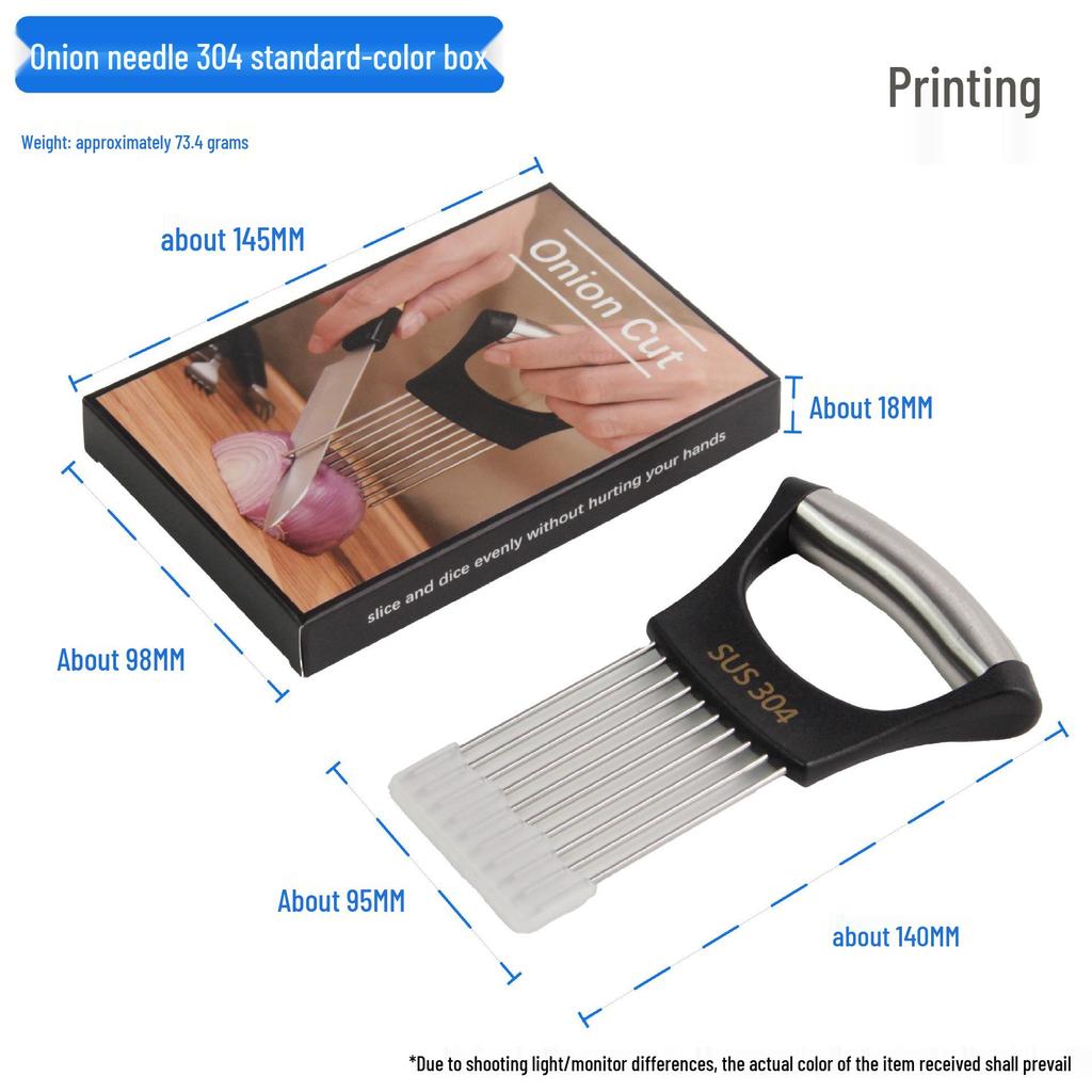 304 Stainless Steel Onion Holder & Meat Tenderizer - Vegetable Slicer Kitchen Tool