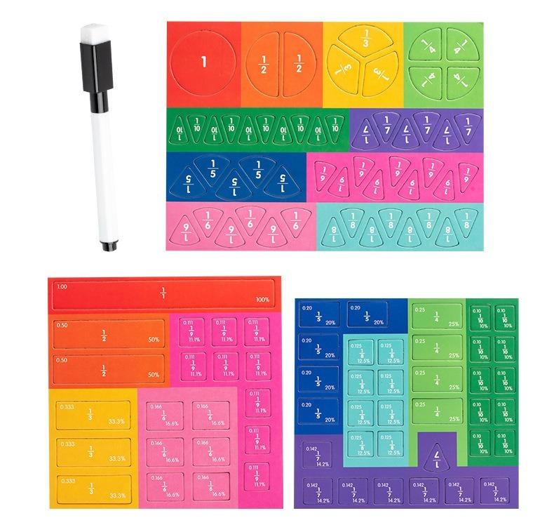 Magnetic Fraction Puzzles for Math Mastery Montessori Enlightenment with Fun Arithmetic Teaching Aid Cognitive Educational Toys