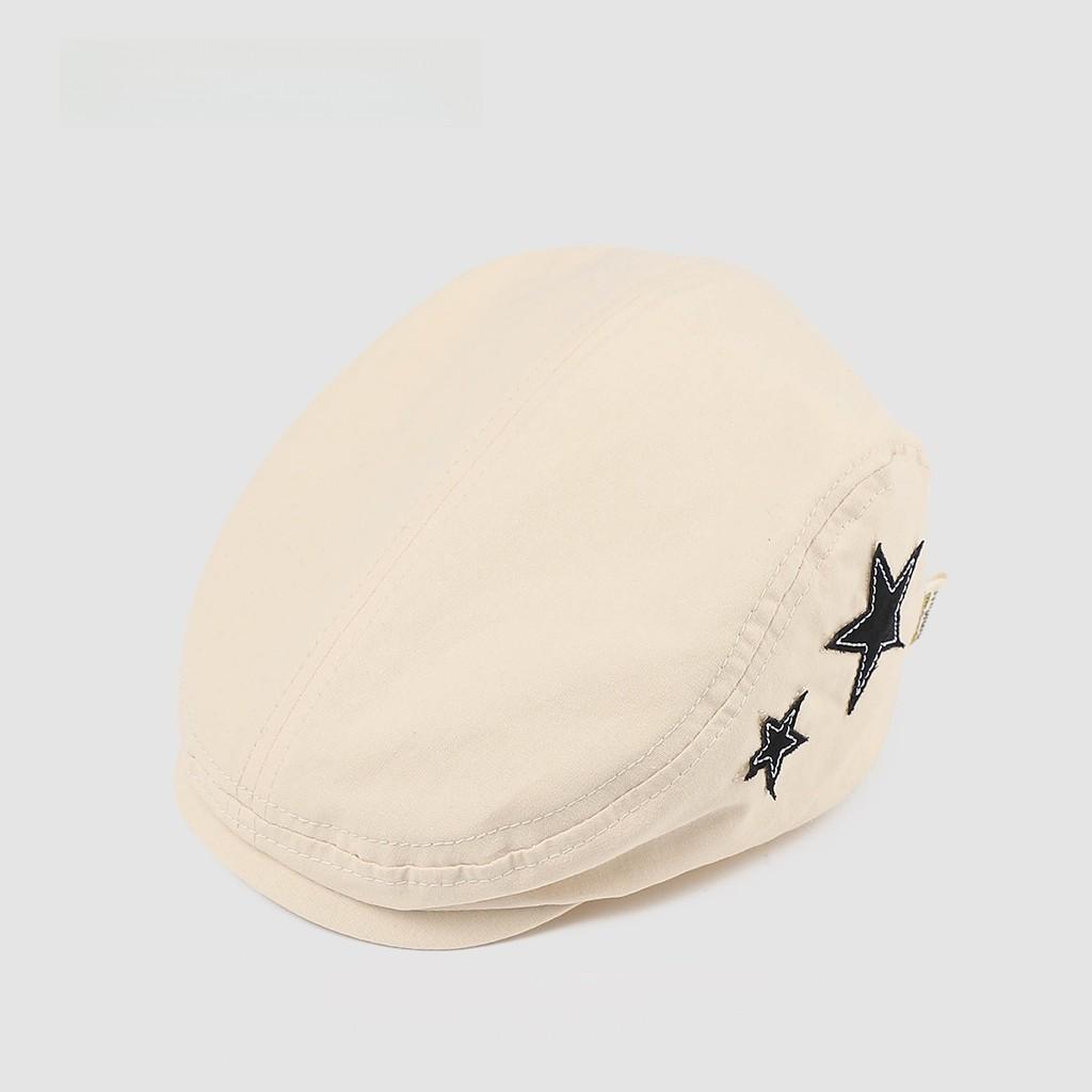 Childrens Beret Hat With Star Patch Adjustable Sun Protection For Toddler Boys Girls