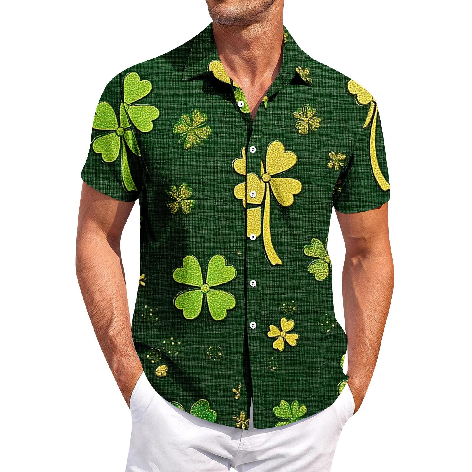 

Мужская повседневная рубашка с короткими рукавами, облегающая, стильная, мужская. Патрик Принт XXL