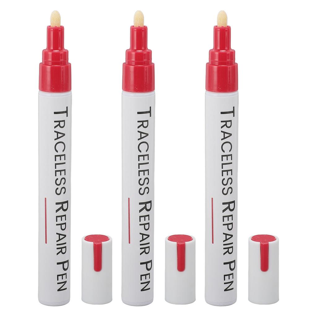 3Pcs Car Touch Up Paint Pen Scratch Remover Red Color Repair Restore Refurbished Fill Tool
