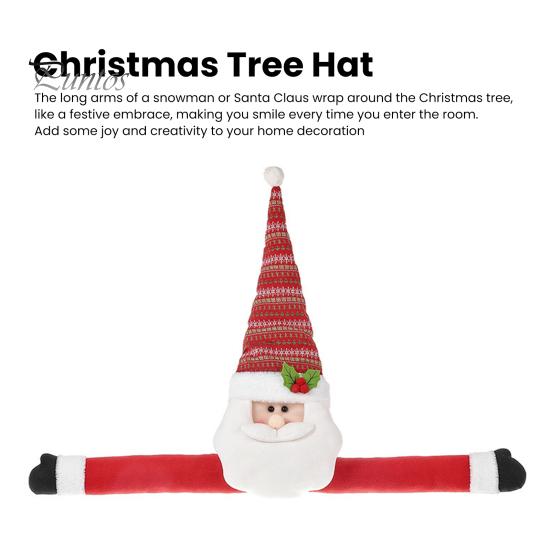 Weihnachtsbaumspitze mit Cartoon-Motiv, langer Arm, Weihnachtsmann, Schneemann, wiederverwendbar, Urlaubsdekoration, Weihnachtsbaumdekoration, Partyzubehör