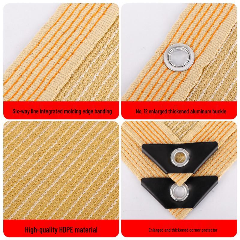 Beige Anti-Aging Dense Sunshade Net for Sunroom Roof Insulation