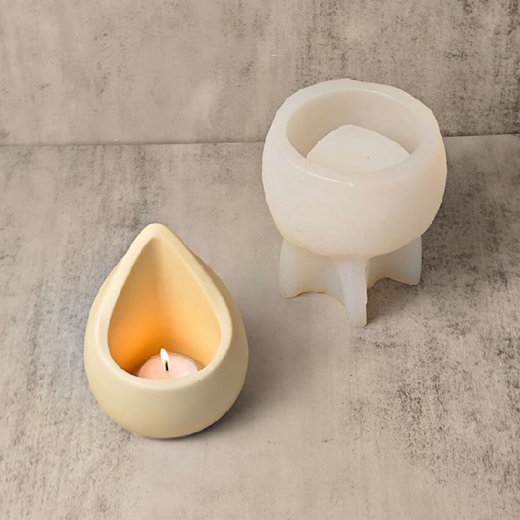 Silicone Crafts Moulds Raindrop Shaped Pen Holders Molds Candle Holders Mould