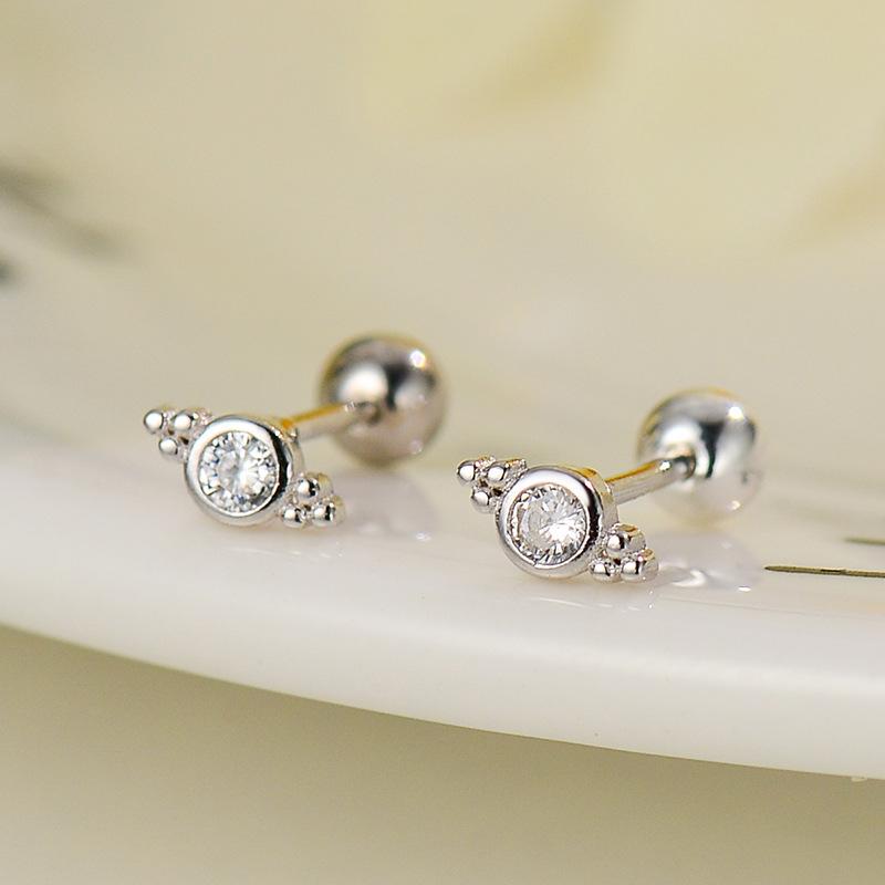 

Genuine 925 Sterling Silver Mini Zircon Candy Earrings for Women Korean Cute Simple Jewelry Accessories срібний