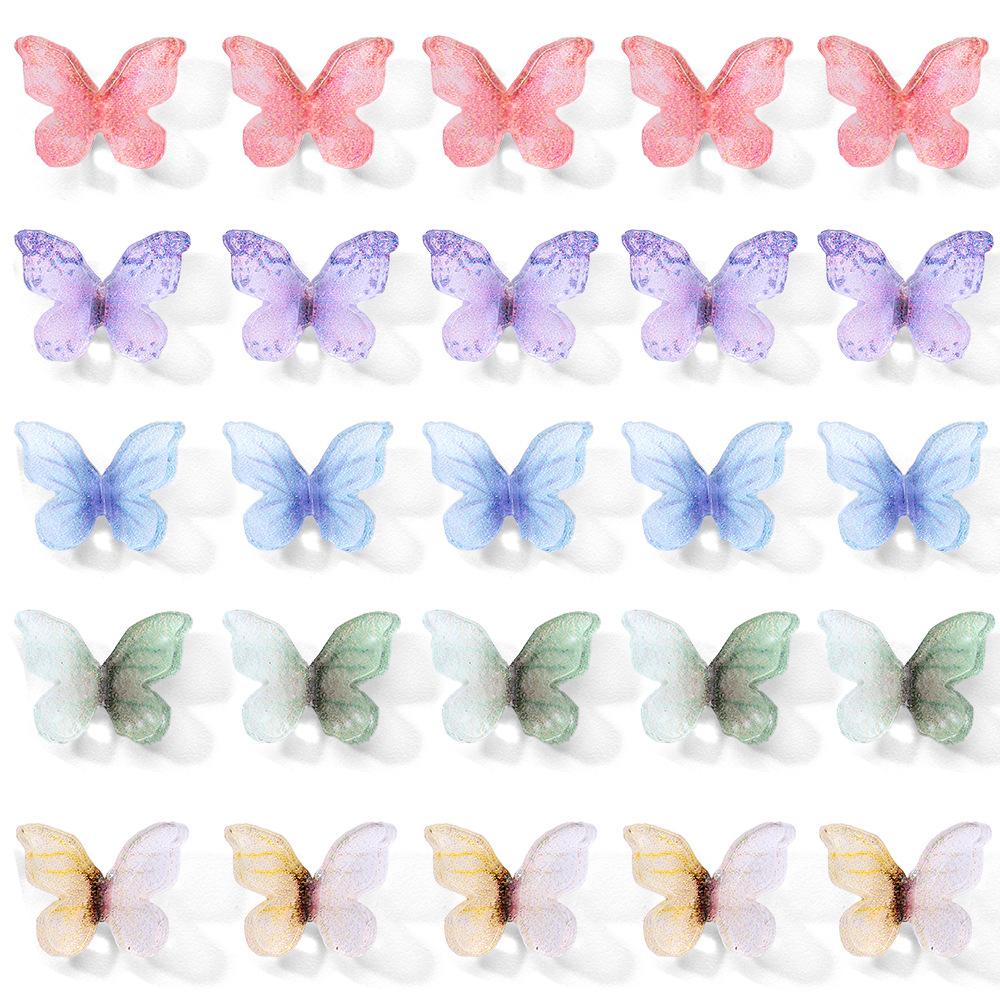 Resin Butterfly Nail Art Accessories Fairy Cute Three-Dimensional Versatile Transparent Ribbon Bow Nail Accessories