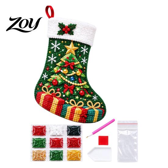 Hanging Ornaments for Fireplace Faux Diamond Painting Christmas Stocking Kit, DIY Acrylic Ornament Craft Holiday Crafts Adults Kids Adults,