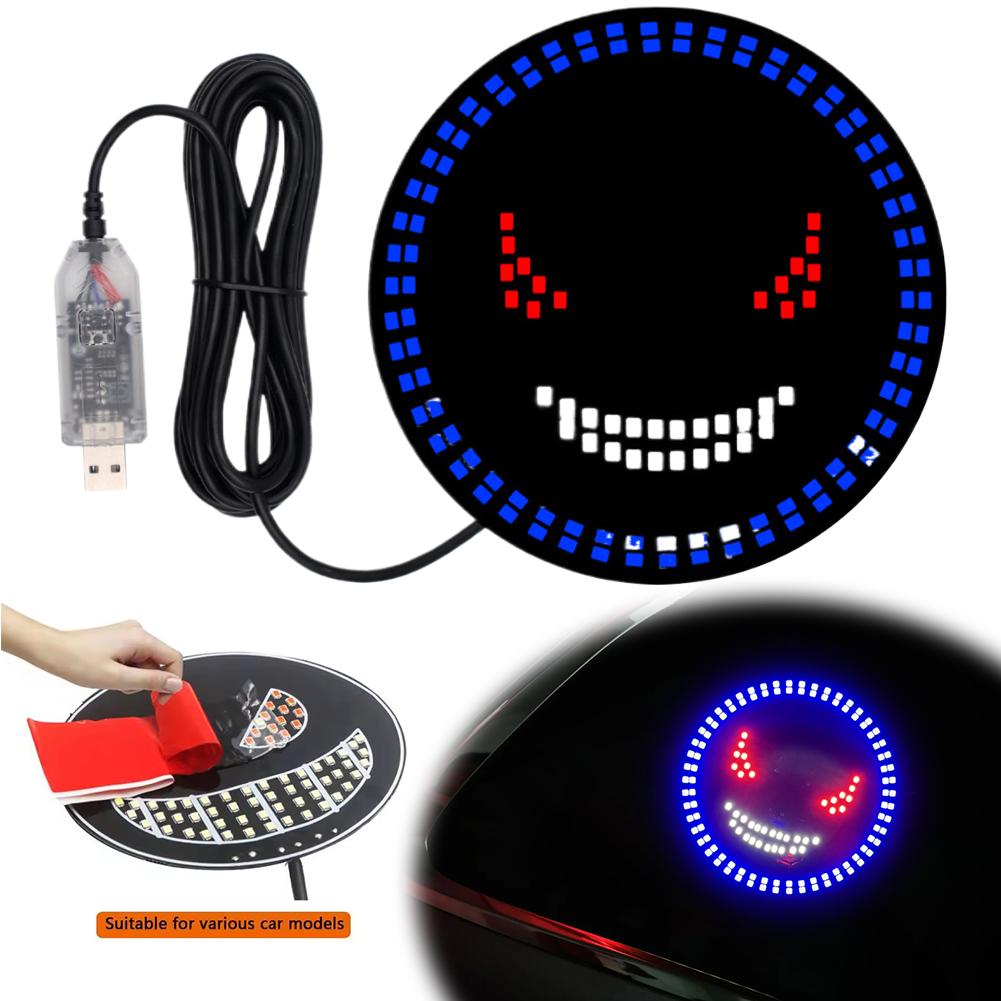 1Pcs Creative Car Back Window Devil's Eye LED Decorative Eye Light Expression Light Rear Window Truck Car Warning Light