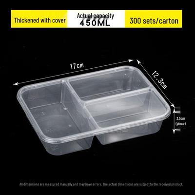 COFLYEE Disposable Triple-Compartment Lunch Boxes with Flat Lids