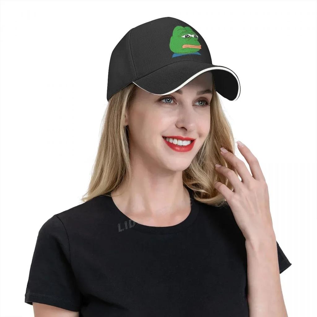 Fashion Men Sad Frog Baseball Cap Outdoor Adjustable Dad Hat Men Summer Snapback Hats Sad Frog Sports Golf Cap Gorra