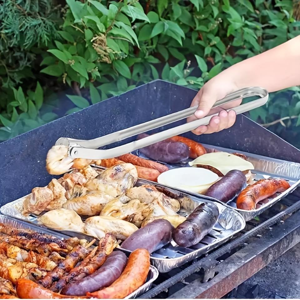 1/2 szt. Szczypce do obracania kiełbasek na grilla, Szczypce do hot dogów, Kuchenne szczypce do grilla ze stali nierdzewnej