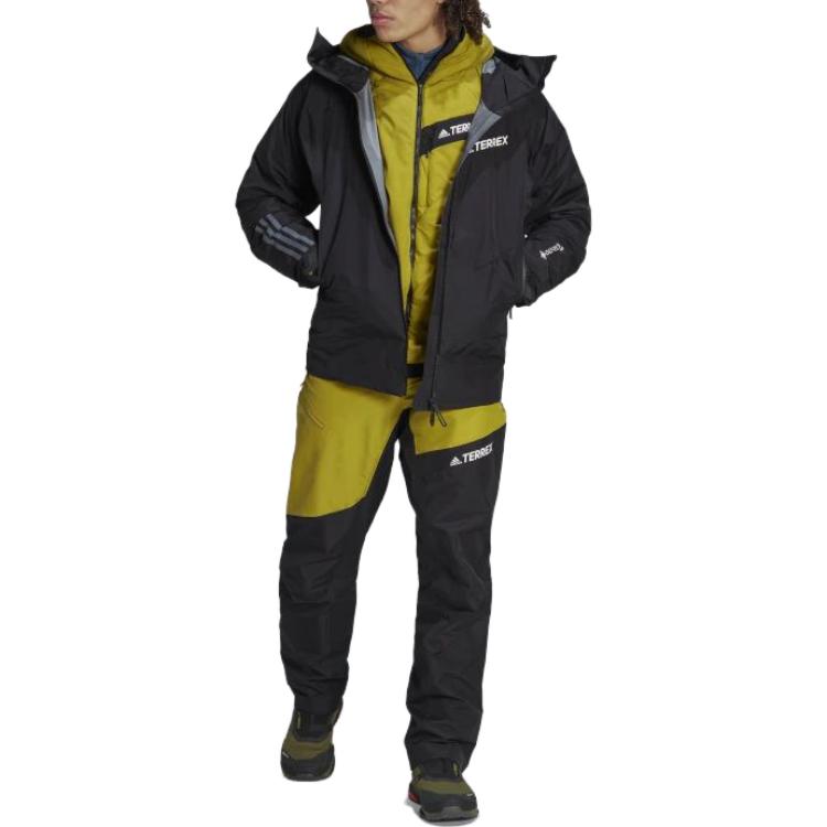 Adidas Letter Print Zip-Up Hooded Jacket Men Jackets Black HH8899