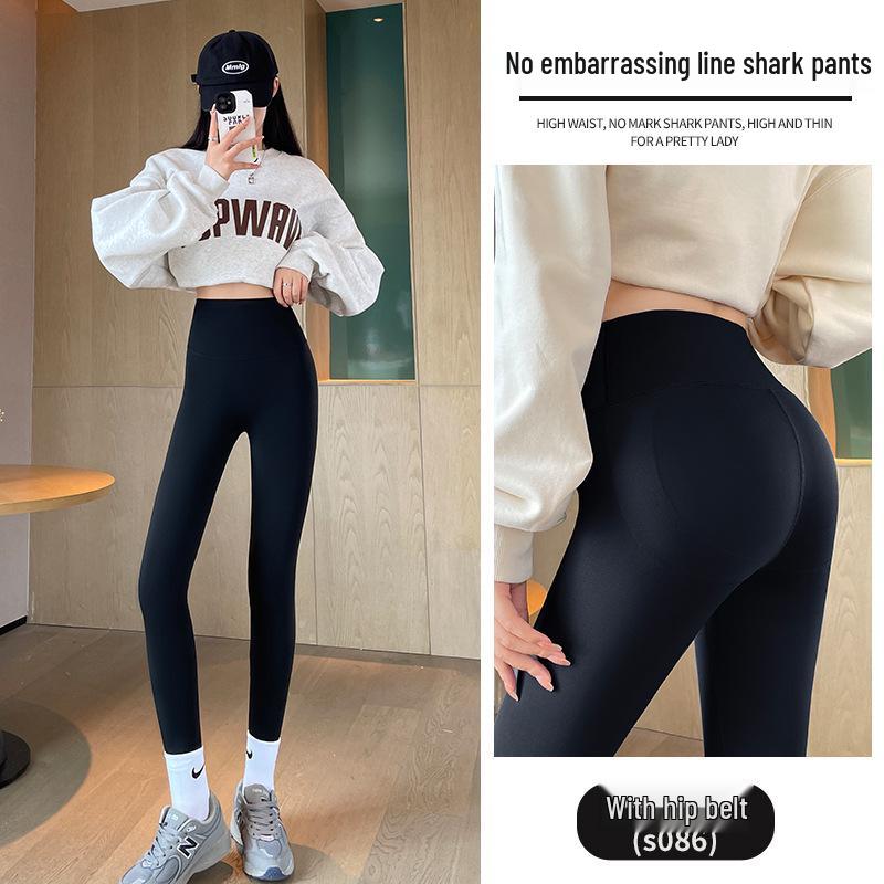 Women's Gray Barbie Yoga Pants - Fleece-Lined, Thick, Tight Leggings for Autumn/Winter 2025