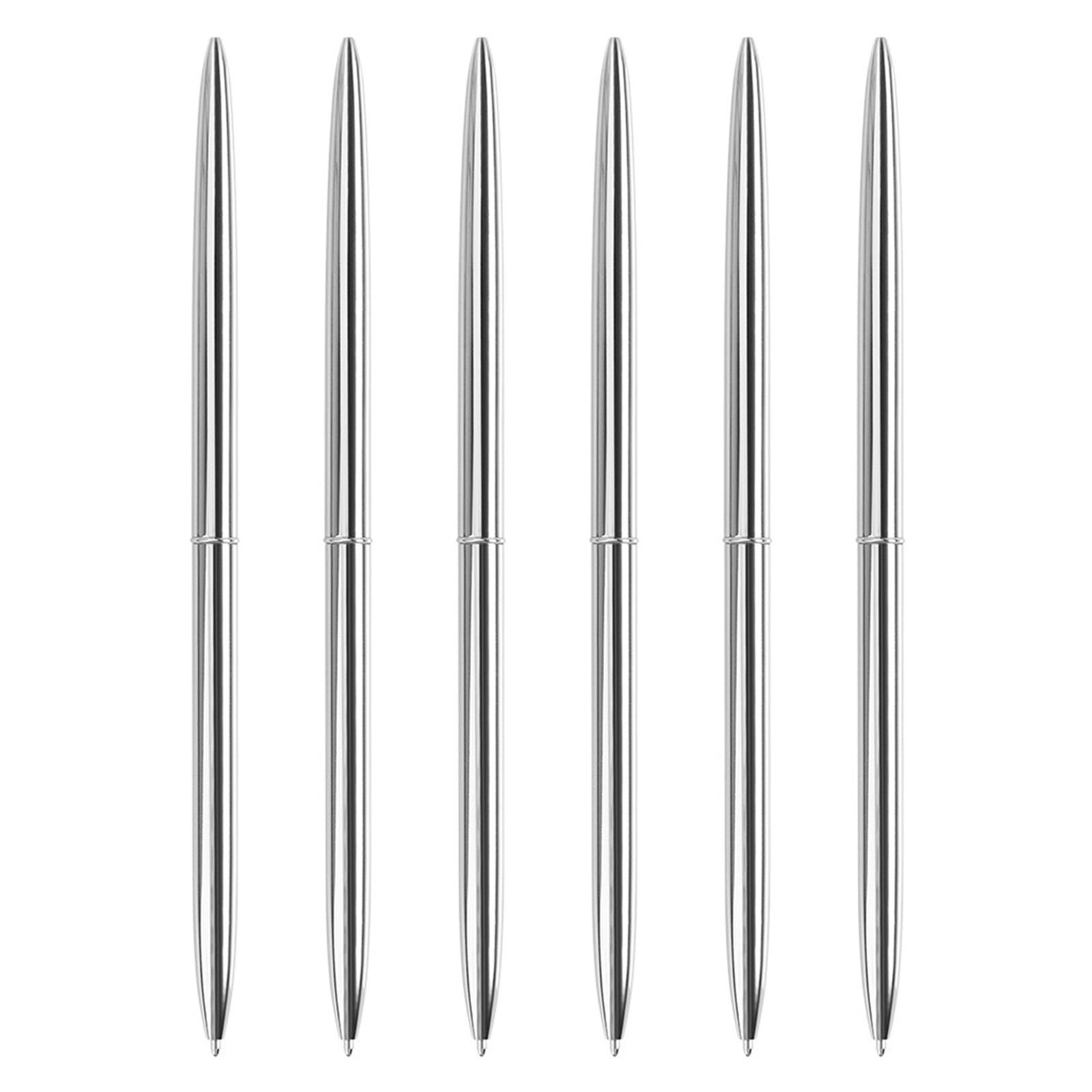 

6 шт. Новинка Тонкая шариковая ручка с поворотным механизмом, металлическая шариковая ручка с наконечником 1,0 мм, ручка для письма и подписи, ручка для гостевого входа