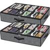 Under-Bed Foldable Shoe Storage Box, Portable, Large Capacity, Thickened Non-Woven Fabric for Home.