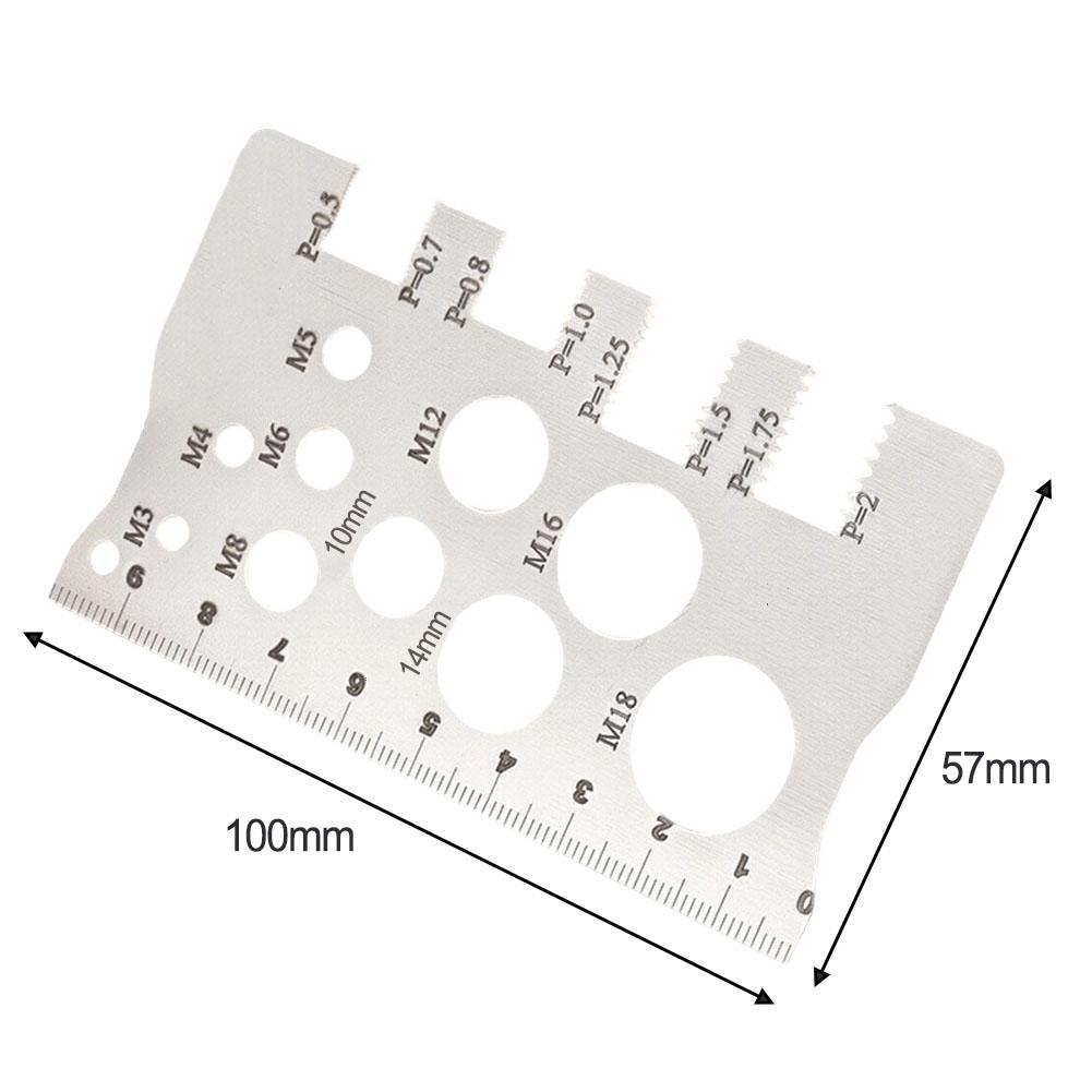 2 Pcs Screw Thread Pitch Gauge Ruler Measuring Tool Bolt Nut Metric Stainless Steel Screw Cutting Gauge Angle Model Measuring
