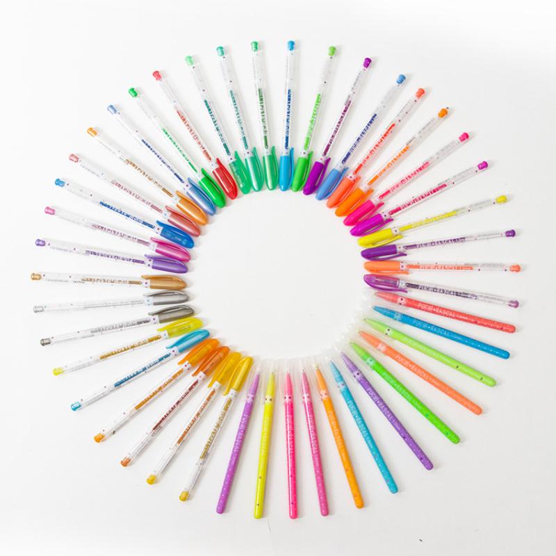 12/24/48 pezzi Glitter 1.0MM Gel Penne Set per scuola ufficio libro da colorare diari disegno scarabocchio arte Gel Pen