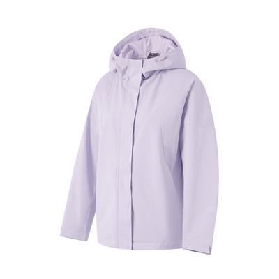 Water-Resistant Hooded Loose Fit Raglan Long Sleeve Windbreaker Women Outerwear Sea-Salt-Purple AFDU560-9