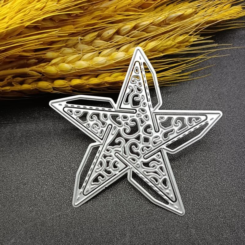 Metal 3D Star Shape Cutting Dies DIY Embossing Script Die Stencils Carbon Steel Die-Cut for Scrapbook Card Album Making