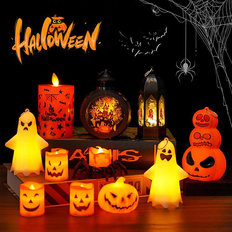 Halloween Portable LED Pumpkin Lantern Candle Lamp for Party Decoration
