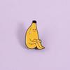Sitting Banana Brooch Unique Cartoon Character Pin For Casual Wear And Fun Expression