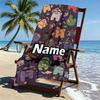 Custom Name Personalized Among Us Print Beach Towel, for Trip Camping Beach Party Home Decor, Birthday Gift for Family & Friends