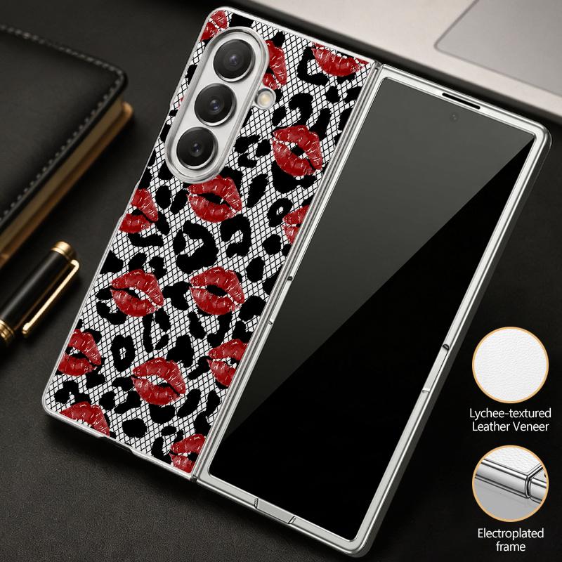 Bowknots Leopard Print Case For Samsung Galaxy Z Fold 8 Ultra 7 6 5 Z Fold8 Fold7 Fold6 Luxury Hybrid 3in1 Plating Leather Skin Phone Cover