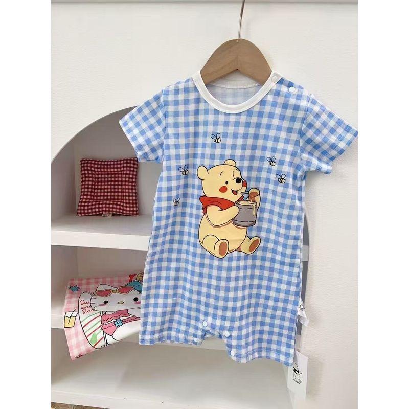 

Japanese Order 2025 Summer New Winnie the Pooh Short-Sleeve Cotton Romper Jumpsuit Blue Winnie the Pooh Puff Romper 73