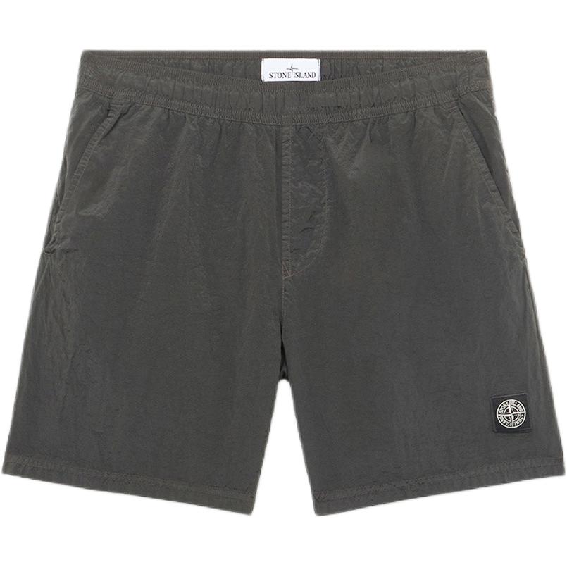 Stone Island Logo Elastische Taille Middelhoge Casual Shorts Heren shorts Grijs 8115B0943-V0062 L