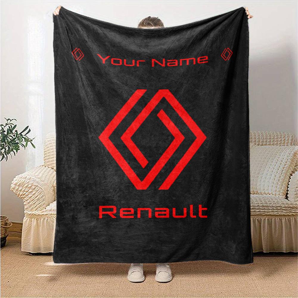 Renault Customize Your Name Blanket Cozy Customizable Blanket Soft Warm Cozy for Couch Home Decor Office Living Room for All Occasions