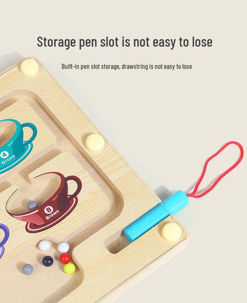 Magnetic Number Maze: Wooden Toy for Preschool Pen Control and Logical Thinking