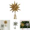 Christmas Tree Top Star Led Glitter Iron Art Decor For Holiday Celebration