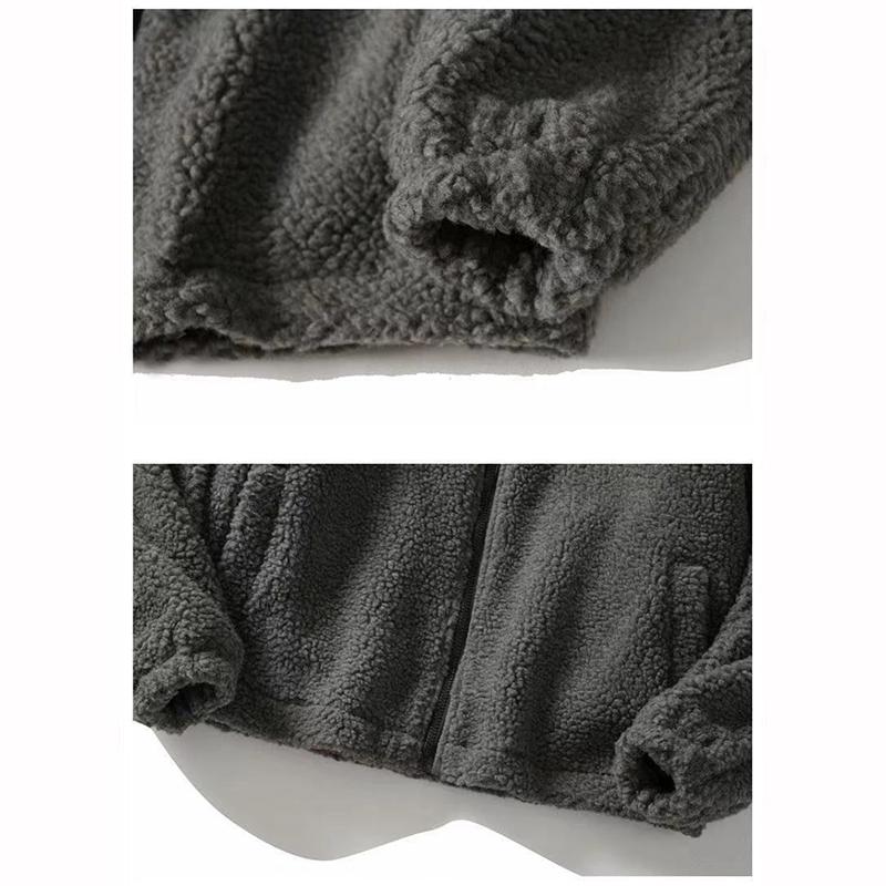 Hip Hop Žieminis Vilnonis Pūkuotas Švarkas Gatvės Drabužiai Harajuku Užsegamas Paltas Vyrams Ruduo Vientisos Spalvos Lengvi Švarkai Juodas