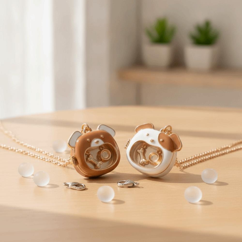 Animal Series Pattern Snap-on Necklace Dog Design DIY Jewelry DIY Glass Necklace Gift Giving