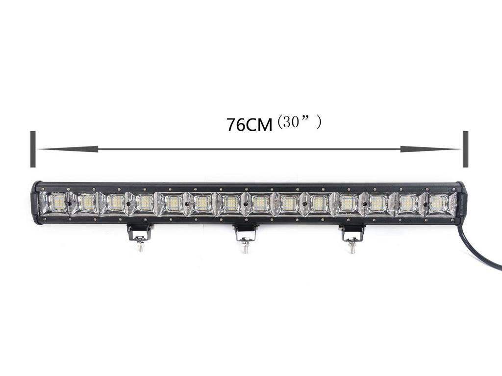 54W Single Row LED Flood Light Bar with Double Holes