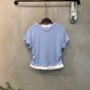 C S In The Room Layered Ruffled ShorT Sleeve T ShirT 4 ColorS