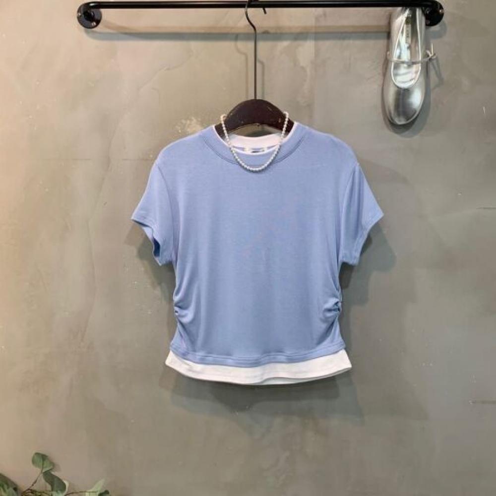 C S In The Room Layered Ruffled ShorT Sleeve T ShirT 4 ColorS