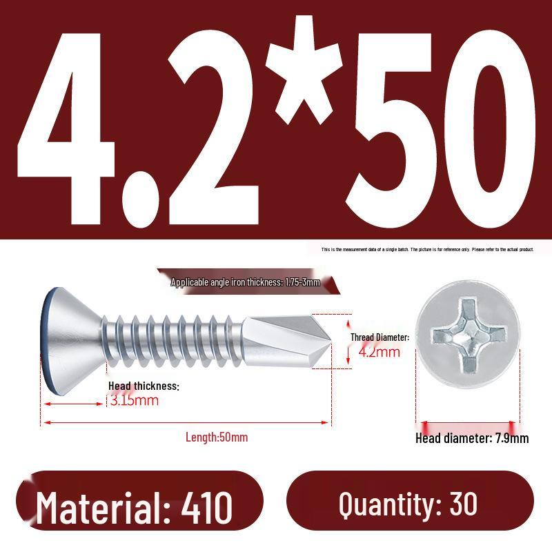 Phillips Flat Head Blue Zinc Plated Stainless Steel Self-Drilling & Self-Tapping Screws M3.9-M5.5