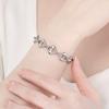Personalized Versatile Rhombus Day Chain Stainless Steel Bracelet Men Women Shiny Gold Color Jewelry Trendy Accessories Gift