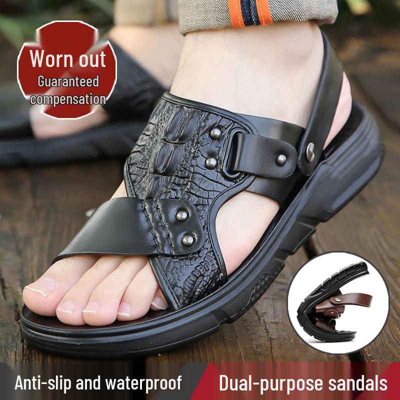 Herren Dual-Use Zehensandalen mit geschlossener Zehe: Rutschfest, Atmungsaktiv, Weiche Sohle, Langlebige Sommer-Strandschuhe