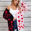 2025 Herbst Neuheit Splicing Strick Valentinstag Tasche Langer Cardigan Liebe Pullover